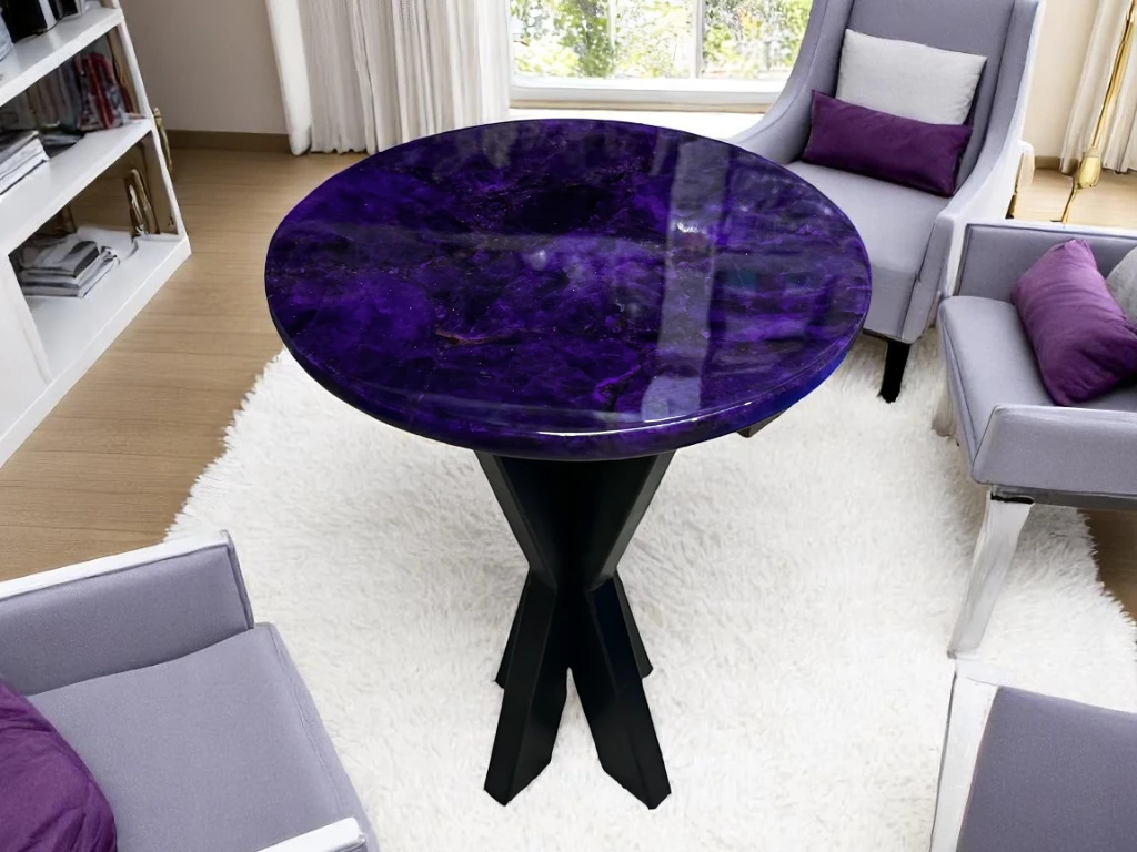Amethyst Stone Side Table: Perfect for Any Living Space